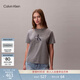 Calvin KleinJeans夏季女士休閑通勤ck字母印花純棉針織圓領(lǐng)內搭短袖T恤上衣