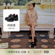 莎莎蘇[何超蓮同款]春夏老錢(qián)風(fēng)厚底增高黑色英倫伯德樂(lè )福小皮鞋一腳蹬女 黑色 37
