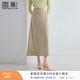 香影長(cháng)款半身裙女2026春新款輕奢高級感垂墜a字緞感超好看裙子 咖色 M 160/64A/95-110斤