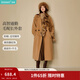 茵曼（INMAN）2025冬季女裝新款羊駝毛桑蠶絲翻領(lǐng)雙面呢大衣輕奢風(fēng)毛呢外套 駝色 S 158-162cm/100-110斤