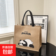 大容量上班族帆布包包女士便攜麻布包可愛(ài)蘋(píng)果貓手提袋百搭托特包 圖一小號