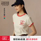 Teenie Weenie小熊女裝T恤夏季清新休閑活力撞色圓領(lǐng)短袖 紅色 L