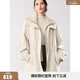 ELLE摩登雙層大翻領(lǐng)派克服女2025冬季新款高級感保暖羊羔毛短外套 米白 【預售】 S