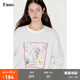 fano studios范洛Fano 小眾慵懶街頭感呼吸感浪漫涂鴉人像t恤女上衣2025新款 白色 現貨 M
