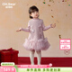 歐姆熊女童秋冬款連衣裙2025新款寶寶周歲生日冬季洋氣兒童冬裝公主裙子 紫色 120 120cm
