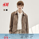 H&M男裝夾克春季長(cháng)袖拉鏈翻領(lǐng)商務(wù)西裝cleanfit重工夾克1225209 米灰色 M 175/100