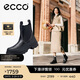 愛(ài)步（ECCO）短靴女 高端品牌簡(jiǎn)約通勤厚底增高切爾西靴 革新214793 黑色37