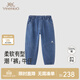 英氏（YEEHOO）【商場(chǎng)同款】?jì)和澴铀募灸型蓍e牛仔褲純棉中大童男寶長(cháng)褲 牛仔藍 130 cm