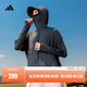 adidas「冰淇淋防曬衣」涼感UPF 50+輕薄防曬服女阿迪達斯輕運動(dòng) 深灰/芝麻冰(推薦選大一碼)   2XL