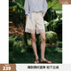 ELLE白色蕾絲花邊拼接牛仔短褲女2026夏季新款高級感時(shí)尚闊腿褲子 白色 S