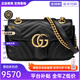 古馳（GUCCI）女包Marmont馬蒙牛皮鏈條單肩包GG經(jīng)典斜挎包女士七夕情人節禮物 中號 黑色 26cm 酷奇女包