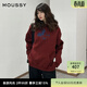 moussy 新品迪士尼聯(lián)名新年米奇連帽衛衣女010ISY90-3481 083深紅色 均碼
