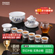 景德鎮（jdz）陶瓷茶具套裝整套高溫白瓷功夫蓋碗茶杯公道帶水洗送長(cháng)輩高檔禮品 千里江山蓋碗茶具套裝12頭