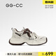 GG-CC【星河光譜】春季新款復古未來(lái)厚底老爹鞋運動(dòng)休閑鞋女G26U8652 米咖色 37