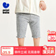 迷你巴拉【七分打底褲】女童夏新款木耳邊可愛(ài)褲子 淺花灰00202 120