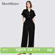 MeetMetro瑪依爾時(shí)尚通勤連體褲女2026夏新款氣質(zhì)收腰休閑連體衣 黑色【現貨閃電發(fā)】 M