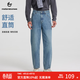 美特斯邦威[商場(chǎng)同款]牛仔褲男春新復古直筒顯瘦通勤褲 復古藍 L 175 82A