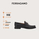 菲拉格慕（Ferragamo）男士黑色Gancini扣飾莫卡辛鞋 0762695_3E _ 85 禮物送男友
