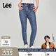 Lee【張凌赫代言】商場(chǎng)款美顏牛仔419緊身高腰窄腳中藍色女牛仔褲 中藍色 28