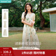 茵曼植物碎花女裝無(wú)袖連衣裙浪漫度假風(fēng)寬松2026夏季新品花苞長(cháng)裙子 杏色-18528022 M