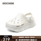斯凱奇（Skechers）細閃洞洞鞋女子夏季新款厚底休閑鞋運動(dòng)沙灘涼鞋舒適百搭 白色/WHT 36