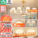 雷士（NVC）歐美現代輕奢莫妮卡客廳吊燈智能餐廳吊燈臥室燈燈具燈飾全屋套餐 力薦 10+6頭套餐 【三室兩廳】