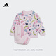 adidas女?huà)胪蓍e寬松印花長(cháng)袖套裝秋季阿迪達斯官方輕運動(dòng)   清澈粉/祈福粉   98