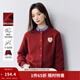茵曼（INMAN）新年紅色開(kāi)衫毛衣女2026春秋款復古舒適繡章保暖針織上衣 幸運紅 S