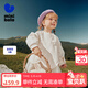 迷你巴拉女童兒童網(wǎng)紗公主連衣裙春新款寬松A擺柔軟拼接裙子新款 奶白10504 90