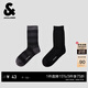 杰克·瓊斯（JACK&JONES）冬季新款男生經(jīng)典百搭基礎大眾襪子兩雙裝中筒襪22541Q009 S03黑色 L