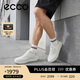 愛(ài)步（ECCO）耐磨厚底增高休閑板鞋鞋 街頭球鞋男鞋539814 白色/灰白色41 HL