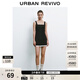 UR夏季新款女裝時(shí)尚氣質(zhì)通勤撞色拼接連衣裙UYY750082 正黑 S