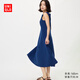 優(yōu)衣庫常規款女裝AIRism高彈力無(wú)袖連衣裙/裙子26春夏新款484883 68 深藍色 XS