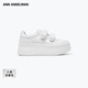 ANN ANDELMAN【明星同款】百搭魔術(shù)貼運動(dòng)小白鞋女厚底增高鞋 白色 36