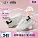 他她（TATA）女鞋新款奶油泡泡厚底鞋子小白鞋透氣休閑增高板鞋 白/黑 37