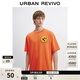 UR秋季新款男裝潮流街頭感毛巾繡章仔短袖T恤UUY450010 焦橙 M