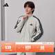 adidas經(jīng)典休閑三條紋長(cháng)袖套裝男女秋季阿迪達斯官方輕運動(dòng) 珍珠煙灰(推薦選大一碼)   XL