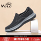 VOLO犀牛男鞋商務(wù)休閑皮鞋男士一腳蹬套腳鞋子厚底 黑色 40 