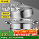 炊大皇304不銹鋼雙層蒸鍋家用復合底湯鍋蒸饅頭包子可視可立高拱蓋28cm