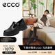 愛(ài)步（ECCO）樂(lè )福鞋女 英倫風(fēng)牛皮厚底增高單鞋女 蹤跡220763 黑色22076301001 37