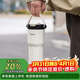 樂(lè )扣樂(lè )扣（LOCK&LOCK）大容量提手保溫杯帶吸管茶倉簡(jiǎn)約隨行保溫保冷水杯子670ML白色