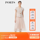 PORTS寶姿女裝春季新款二合一網(wǎng)紗百褶連衣裙ALP8D036RFQ064 咖啡混色 XS (2)