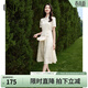 歐莎（OSA）新中式禪意盤(pán)扣連衣裙女夏季新款國風(fēng)年輕款少女改良旗袍 米白色 L