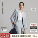 朗姿【精英衣櫥】夏季新款平駁領(lǐng)輕商務(wù)西裝外套職業(yè)時(shí)尚通勤西服女 水藍色 M