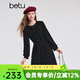 百圖（betu）女裝冬季新款連衣裙赫本風(fēng)閃閃圣誕氣質(zhì)小黑裙裙子2512T26 黑色 L