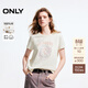 ONLY2025秋季新款舒適設計感玫瑰印花正肩短袖T恤女|125101044 A43 奶油白色 XS (155) 76A