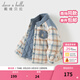 戴維貝拉（DAVE＆BELLA）兒童夾棉襯衫冬裝新款男童棉服男寶寶保暖上衣休閑小童襯衣 格子【現貨】 120 cm（建議身高110-120cm）