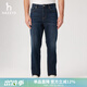 哈吉斯（HAZZYS）男裝 春季款丹寧男褲子直筒長(cháng)褲百搭牛仔褲男ATDZP0CBP36 淺藏青色LN 36 （180/86A）