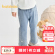 巴拉巴拉【商場(chǎng)同款】寶寶牛仔褲女童修身喇叭褲秋季新款長(cháng)褲 牛仔淺藍88101 110