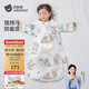 貝肽斯嬰兒睡袋春秋竹棉紗布寶寶睡衣一體兒童防踢被睡袋前6后4靈鹿 M